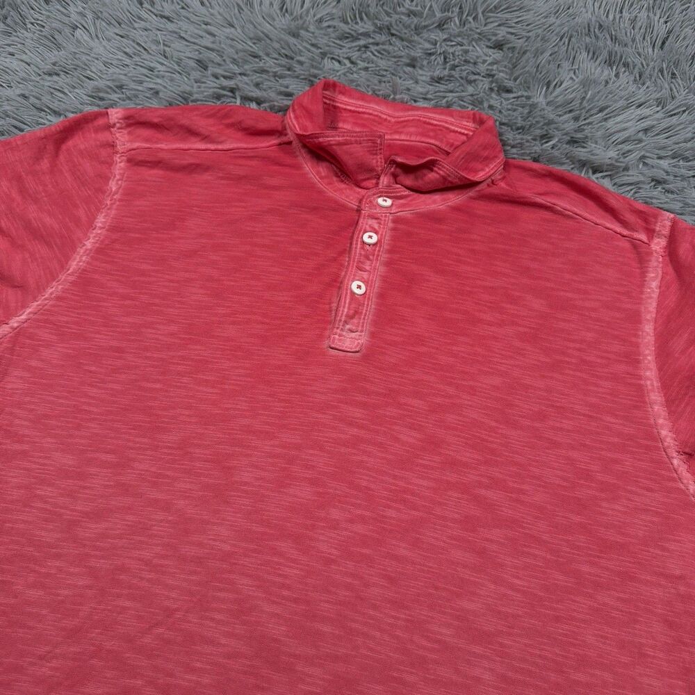 Tommy Bahama Shirt Extra Large Pink Polo Pima Cotton Washed Short Sleeve Mens